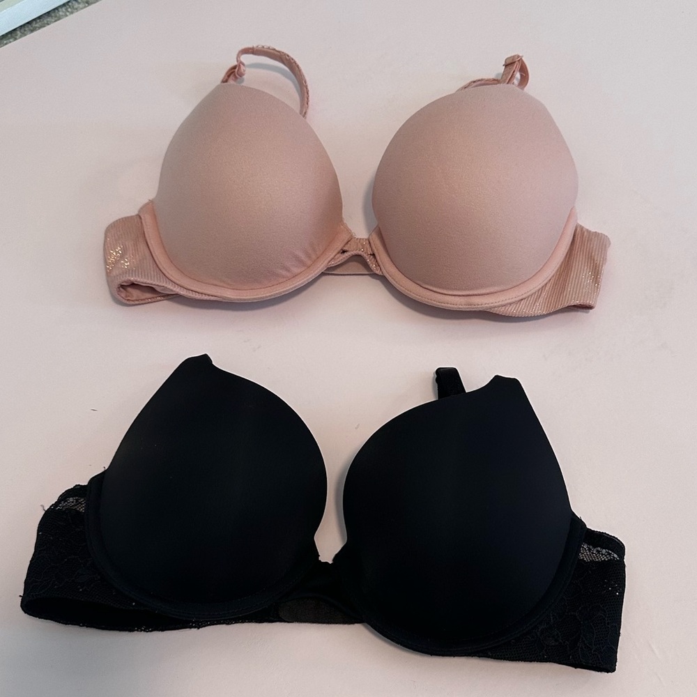 Victoria Secret Lined Push Up Bra 32C ( set of 2)